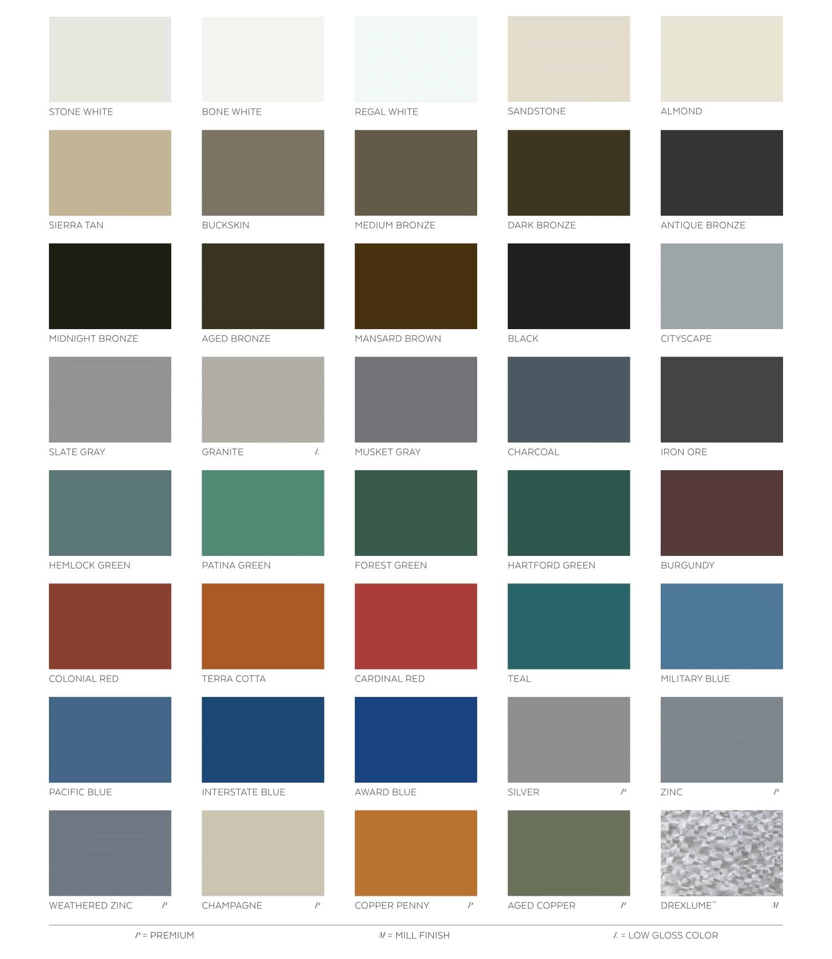 Standing Seam Metal Roofing Colors